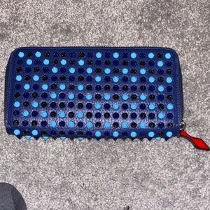 Christian Louboutin Blue Studded Women's Wallet